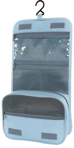 AiQInu Trousse de Toilette, Pliable Grande Trousse de Toilette Voyage pour Hommes et Femmes,Multifonction Imperméable Sac Cosmétique Organisateur de Voyage avec Crochets