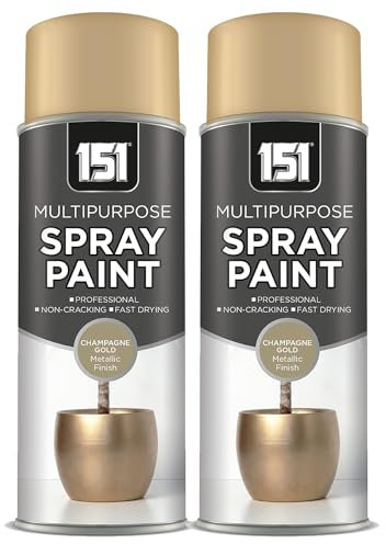 SAVING HUB - Champagne Gold Metallic Spray Paint 400ml - Multipurpose Paint for Wood Metal Brick - Metallic Gloss Paint Non-Cracking Perfect Finish 400ml Paint (2)