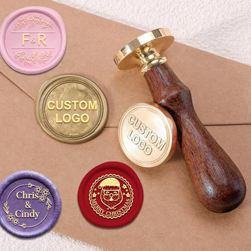 Custom Sealing Wax Stamps Personalised with Your Own Designed Image/Logo, Name, Custom Sealing Wax Stamps for Christmas Gifts, Wedding Invitations, Envelopes, Wine Decorations and Graduation Gifts