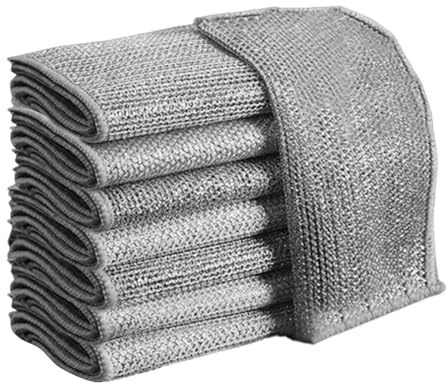 Paños de cocina multiusos de alambre para mojado y seco, 10 unidades reutilizables paños de cocina, paños de cocina, para sartén, olla, estufa, cocina (color gris)