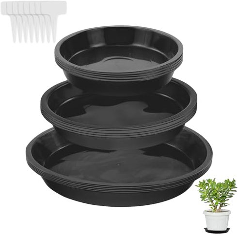JRSHIRLEYLTD Lot de 9 soucoupes rondes en plastique pour pot de fleurs - Pour l'intérieur et l'extérieur