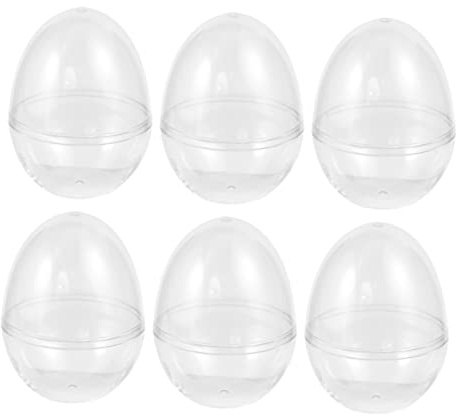 DEARMAMY 6Pcs Transparent Plastic Hollow Ball Candy Boxes Easter Egg Packaging for Weddings Parties and Celebrations for Candy Cookies Treats