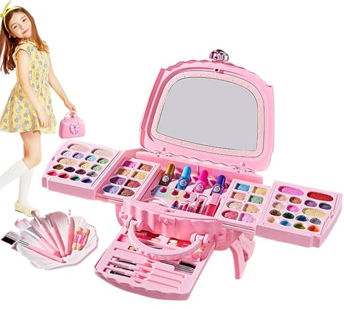 Kinderschminke | Spielschmink-Set Für Mädchen | Natürlicher Reisefreundlicher Waschbarer Kosmetik Für Kinder Von 3 Bis 12 Jahre Spielen Feste & Veranstaltungen Geburtstag Rollenspiel