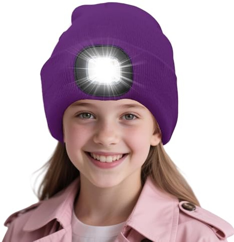 AWSOLAR LED Licht Mütze für Winter Warme