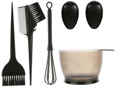 VINTORKY 5pièces Kit De Coloration Cheveux Bol De Permanente Peigne Cache-oreilles Brosse Outils De Teinture Pour Cheveux Fournitures Pour Salon Et Maison