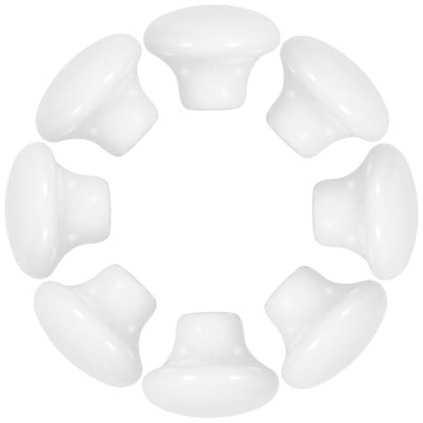 iplusmile 8 piezas Pomelos de Cerámica Blancos Redondos para Armarios Modernos de Tiradores Minimalistas para Puertas Fáciles de Limpiar y Mantener Diseño Elegante para Cocina y Baño