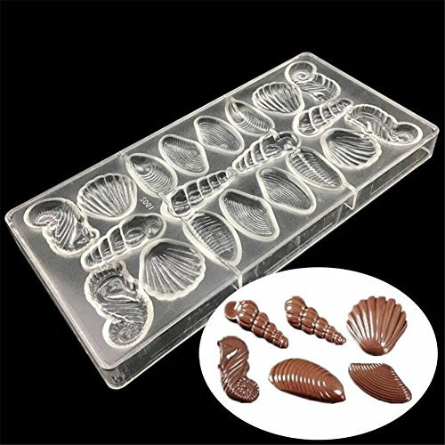 ECOSWAY - Stampo per cioccolatini in policarbonato trasparente a forma di conchiglia, per cioccolatini fai da te
