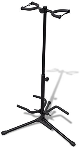Festnight Verstellbare Doppelgitarrenst?nder Faltbare Gitarrenst?nder Gitarrenstand für Gitarren
