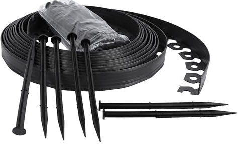 Bordure de Jardin Flexible, Bordure de pelouse Douce, Bordure de Jardin en Plastique - 4cm de Haut (10m, Noir)