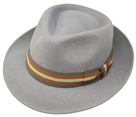 Borges & Scott B&S Premium Doyle - Teardrop Fedora Hut - 100% Wollfilz - perfekt zum Reisen - was-serabweisend - Unisex