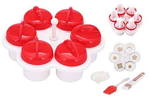 Stampo per modellare le uova sode, 6 pezzi Stampo per cuocere le uova Stampo per frittelle Stampo per modellare le uova Frittata Strumento di cottura antiaderente Decorazione bento Stampo decorativo