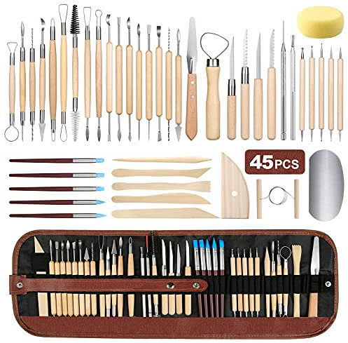 Modellier-Werkzeug 47-teiliges Polymer Clay Werkzeug-Set für Töpfern, Skulptur und Nagelkunst - Anfängerfreundlich