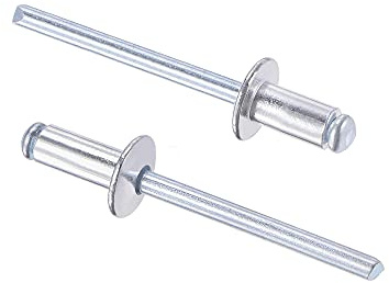 sourcing map Blindnieten aus Aluminium, 5 mm Durchmesser, 10 mm Grifflänge, silberfarben, 120 Stück