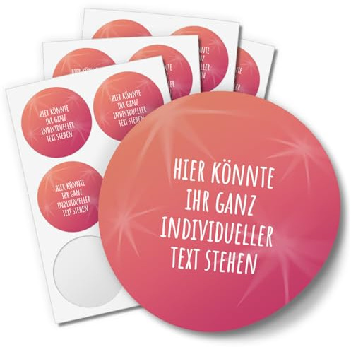 24 Weihnachtsaufkleber PERSONALISIERT mit Ihrem Text für Geschenke und Produkte zu Weihnachten - Aufkleber Etiketten Geschenkaufkleber rund, Motiv Kugel rot