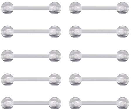 6ixGosh Clear Plastic Nipple Rings 14g 16g