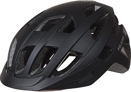 POLISPORT 8742500003 - City Move Helm Urban Citybike für Damen und Herren Verstellbare Größe M (54-58cm) mit Visier und CE-Zertifizierung in Farbe Schwarz