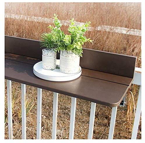 Folding Computer Table Wall Mounted Floating Desk Balcony Folding Table For Outdoor/Fence/Study Workbench/Home/Balcon (Color : Black, Size : 120X27X9cm) Interesting life