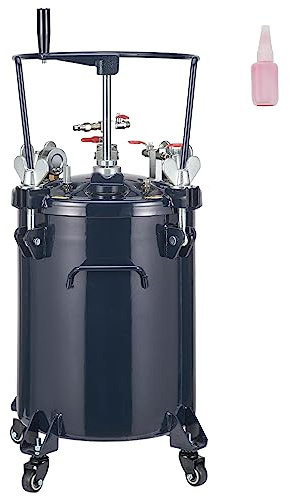 VEVOR Réservoir de Peinture sous Pression 30 L Pot de Pression de Peinture Entrée d’Air 6,4 mm Sortie 9,5 mm Système de Pulvérisation de Peinture Réglable 70 PSI Étanche pour Décoration Intérieure