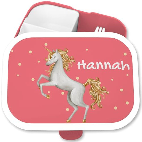 Brotdose Kinder Campus für Mepal - Einhorn Unicorn Mädchen Geschenke Einhörner - 750 ml - Rosa - brotbox schule kinderbrotdosen kindergarten einhörnern brotzeitbox butterdose vesperbox kita