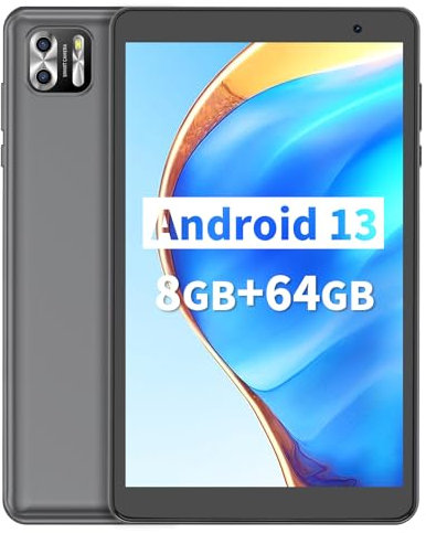 NEWISION Tablet 8 Inch,Android 13 Tablet 8GB RAM(4+4Expand) 64GB ROM,1TB Expand Tablet PC 1280x800 HD IPS Screen 5000mAh Battery,Dual Camera,Tablet with Bluetooth and WiFi,Type C,Tableta（Grey）