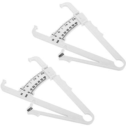 FOMIYES Calibrador de Pliegues Cutáneos para Medir Grasa Corporal, 2 Piezas Abs Resistente, Portátil para Hombres y Mujeres Diseño Simple y Elegante