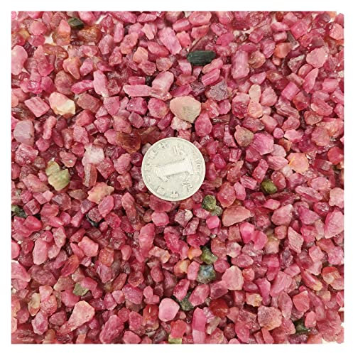 Cristal naturel rugueux 1kg/2.2LB en vrac naturel rouge coloré Tourmaline gravier roche cristaux bruts puces pierres précieuses aquarium décor à la maison Reiki décoration de la maison en vrac) décora