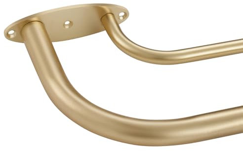 Room Darkening Wrap Around Double Curtain Rod Set,Extendable Metal Rod Set 1 Inches Front and 5/8 Inches for Window 28-48,Gold