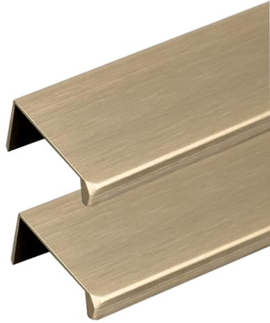 2 Stück Versteckter Möbelgriffe Aluminium Profilgriff Türklinken ein rechter Winkel Schrankgriff Kleiderschrankgriffe Unsichtbarkeit Türgriff Schubladengriff Knöpfe (Gebürstete Bronze,300mm)
