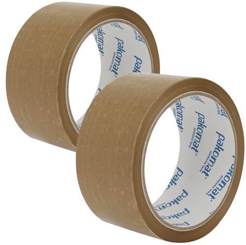Pakomat Starkes Paketklebeband Braun 2 Rollen – 48 mm x 100 m Reißfestes Verpackungsband für Umzug & Versandkartons