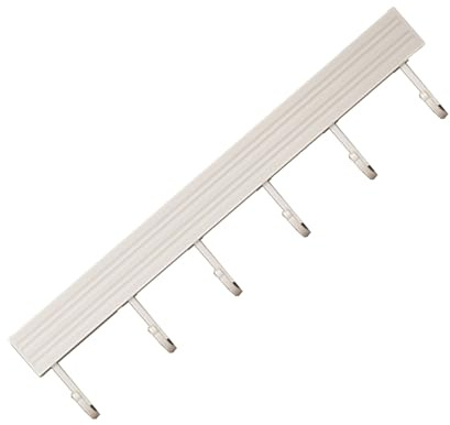 Crochet de Cuisine Support Espace Aluminium Ustensiles Cintre Mural Rangement Blanc (6 Crochets 30cm)
