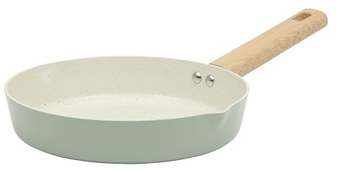 Gibson Home Marbleton 9.5 Inch Aluminum Cookware Non-Toxic Premium Ceramic Non Stick Frying Pan, Kitchen Egg, Omelet, Pots, Sage Green, Induction Safe