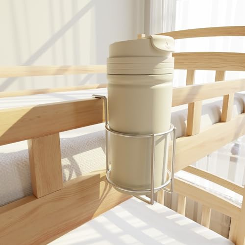 Getränkehalter für Bett (Durchmesser: 8,4 cm), Getränkehalter, Wasserflasche/Glas-Organizer für Holz, Schlafsaal, Etagenbett, Kinderbett, Metall, Kleinkindbett, Loft-Nachttisch, Kopfbett, Auto