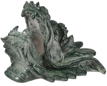 QUMIIRITY Drachenkopf Brunnenarmatur Garten Wandbrunnen Wasserspiel Harz Wasseranschluss Gartenornament Außenbereich