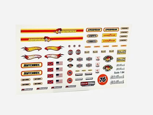 Waterslide Decal 1:64 Racing Set Slotcar USA NASCAR V8 Tuning Auto Hotrod Muscle Car Modellbau Modellbahn Eisenbahn Abziehbilder Rennbahn