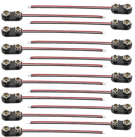 16Pcs 9 Volt Battery Clip Connector for Connecftion Cable