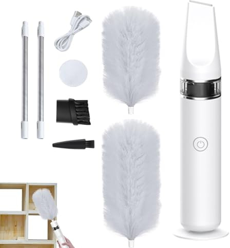 Nevalerra Plumeau électrique | Plumeau électrostatique réutilisable - Accessoire de nettoyage automatique à 360 ° - Brosse à poussière rotative pour le nettoyage à domicile et au bureau