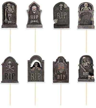 WUSJCOF Decorazioni per Torta a Forma di Lapide per Halloween