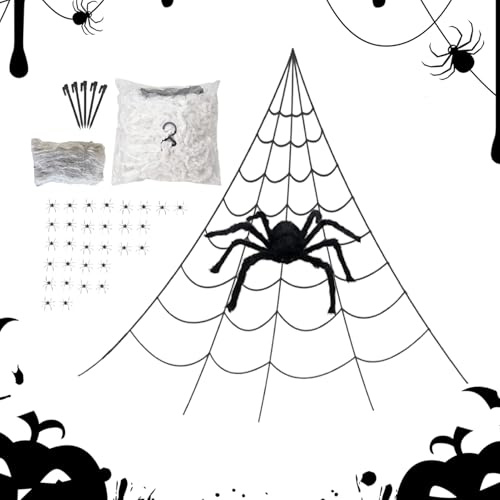 Decoración De Telaraña, Telaraña Artificial Realista Terrorífica, Decoración Halloween Exterior para Patio Jardín Interior Exterior Fiesta Casa Encantada