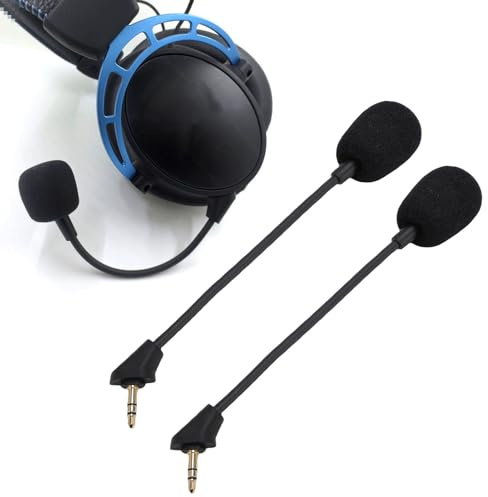 Plyisty 2 Stück Ersatzmikrofon für Cloud Alpha Kopfhörer, 3,5 mm Abnehmbarer Mikrofonarm mit Geräuschunterdrückung für Cloud Alpha S Gaming-Headset