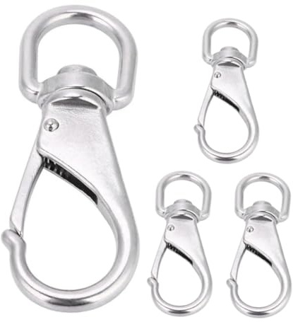 Abaodam 4pcs Stainless Steel Swivel Buckle Hook for Boat Keychains Heavy Duty Hardware Spring Snap Clasp for Outdoor Use