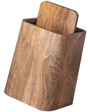 HDOYTXXM Elegante cubo de basura cuadrado con tapa de control de olores para un ambiente limpio e higiénico, tapa oscilante, cesta de residuos de madera