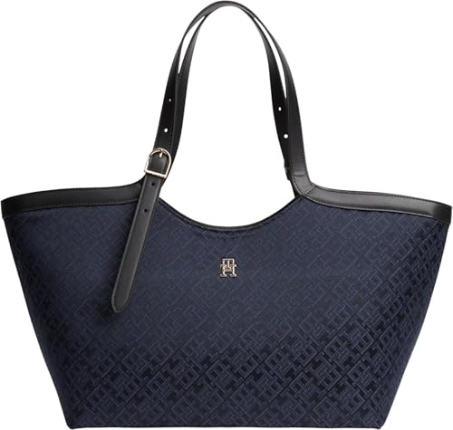 Tommy Hilfiger Im Latam Jacquard Tote Aw0aw18910, Damen, Blau (Blue Mono), One Size