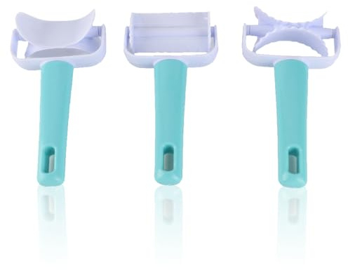 3Pcs Dough Rolling Cutter, Round Roller Fondant Slicer Portable Multifunctional DIY Dough Cutter Roller Baking Accessory for Wonton Biscuit Dumpling Making