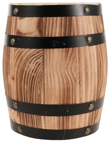 UPKOCH Vintage Holz Hocker Rustikaler Garten Fasshocker aus Eichenholz Multifunktionaler Beistelltisch und Outdoor Dekor für Terrasse Balkon und Landhausstil