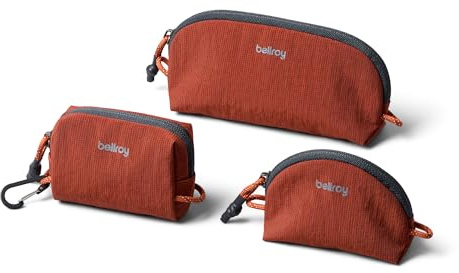 Bellroy Lite Pocket Trio, lätta små fodral, set med 3 - Clay | Set med 3 superlätta småväskor för att organisera och fästa till din väska