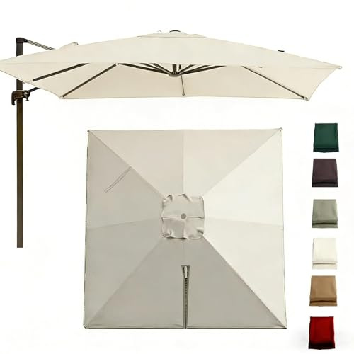 Telo Ombrellone Ricambio 2.5x2.5/3x3/4x3m, Per Ombrellone 8 Stecche, Impermeabile E Resistente Sbiadimento, Giardino Terrazza