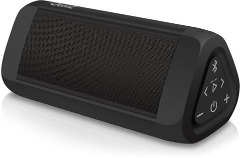 OontZ Angle 3 Ultra: Tragbarer Bluetooth-Lautsprecher von Cambridge SoundWorks, 14 Watt, erstaunliche Basis und Qualität, Reichweite 30 m, Spielen Sie Zwei zusammen für Musik in Stereo, IPX7, Schwarz