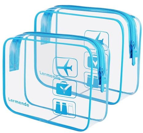 Lermende Transparente Kulturtasche, Flüssigkeiten Beutel Handgepäck TSA-geprüft Kosmetiktasche,Transparente Tasche Flughafen-konforme Tasche,Reisebeutel Flugzeug 1 Liter.