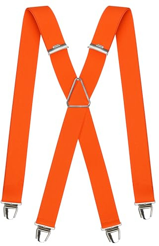 Pierrot Hosenträger für Herren Breit Made in Germany/France - Ultrastarker Gummizug & 4 Extra Starke X-Clips - Verstellbare Länge bis zu 130cm - Garantie auf Lebenszeit