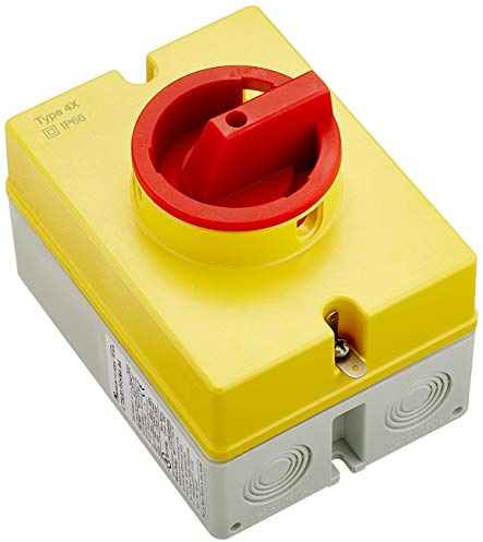 Not-Aus-Schalter, AP, rot/gelb 20A trennend Gehäuse grau/gelb 4 Schließer IP65